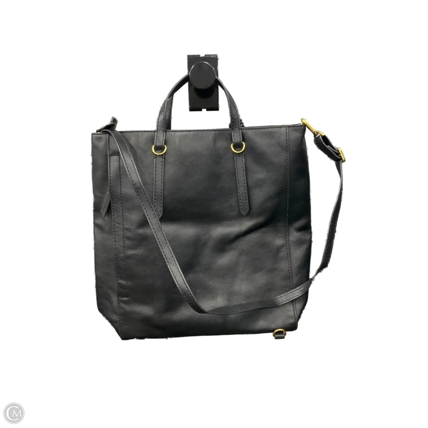 Handbag Leather By Fossil, Size: Medium
