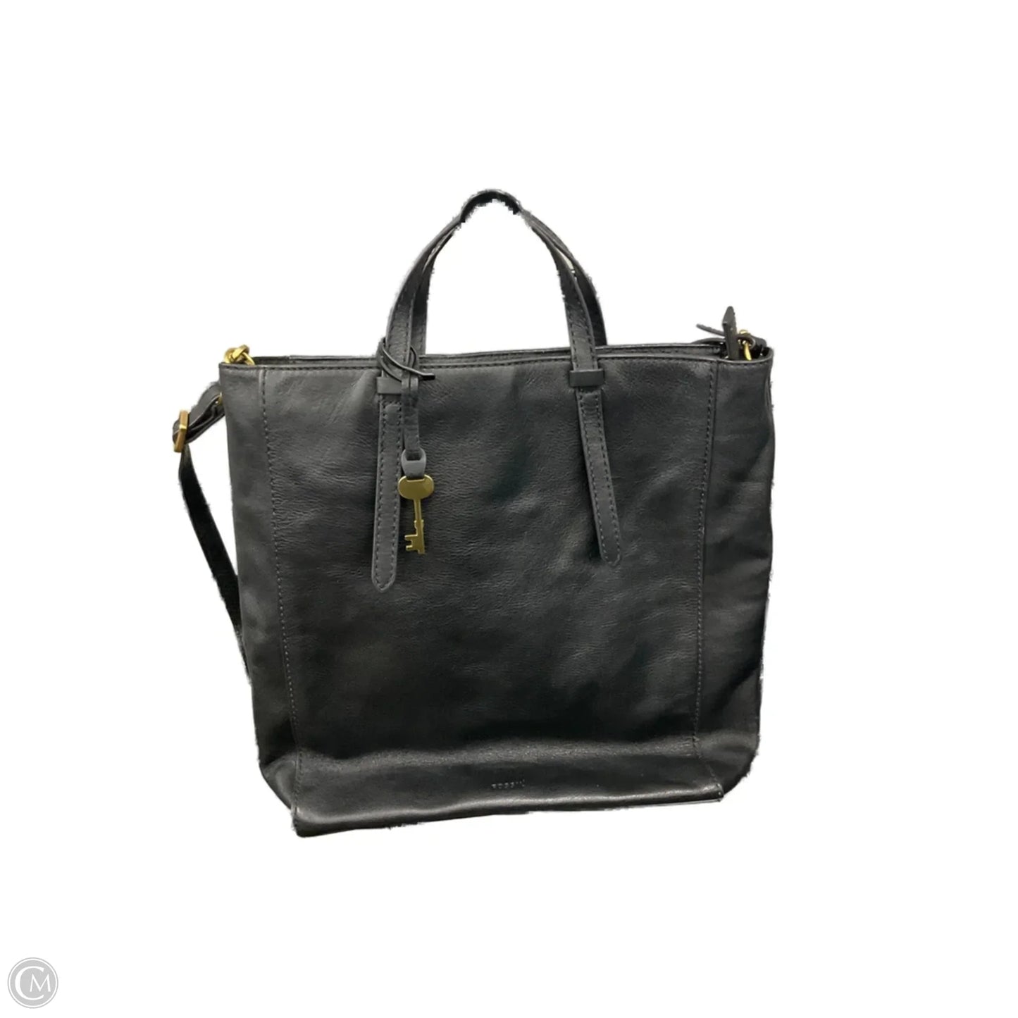 Handbag Leather By Fossil, Size: Medium