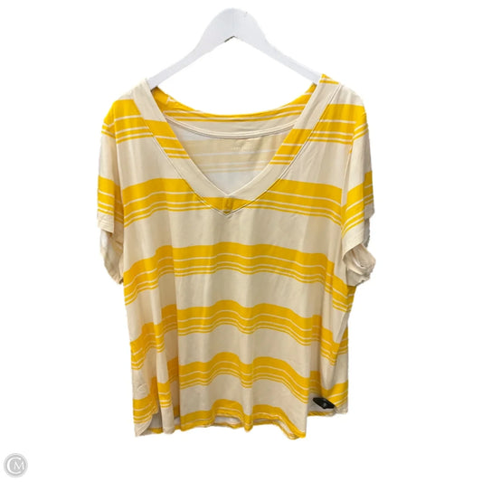 Top Short Sleeve By Lane Bryant In Gold, Size: 3x