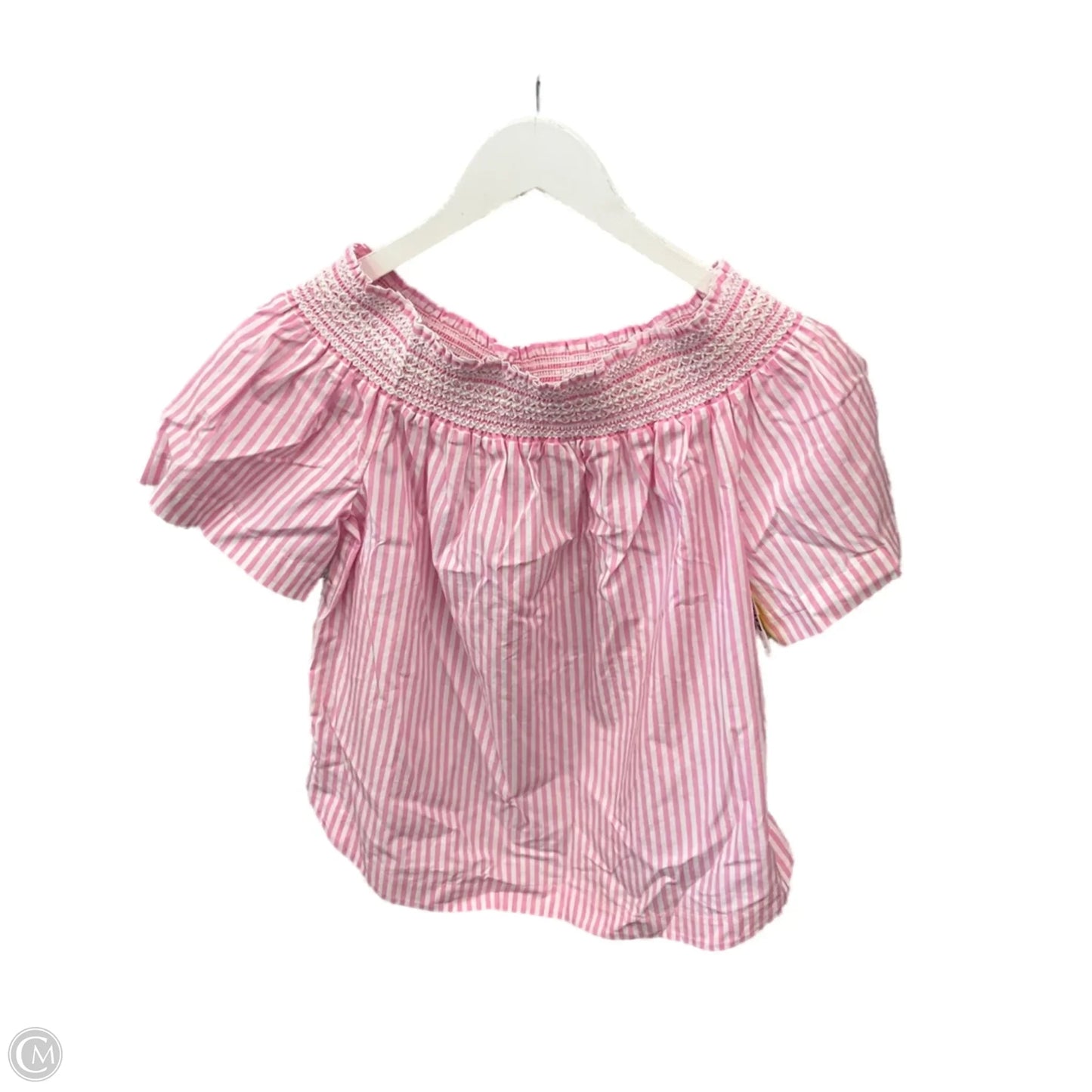 Top Short Sleeve By Vineyard Vines In Pink & White, Size: S