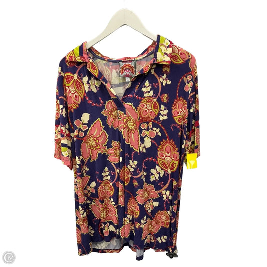Top Short Sleeve By Johnny Was In Multi-colored, Size: Xxl