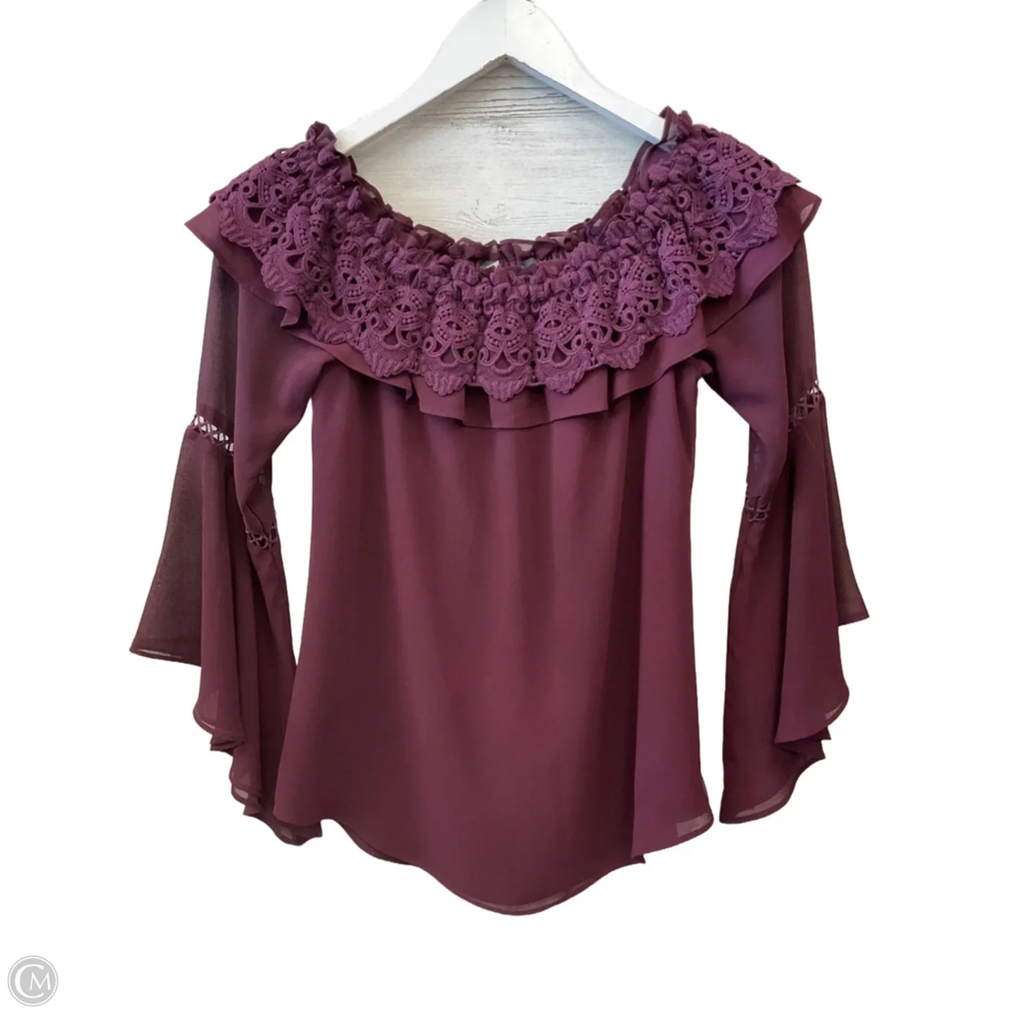 Top 3/4 Sleeve By White House Black Market In Purple, Size: Xxs