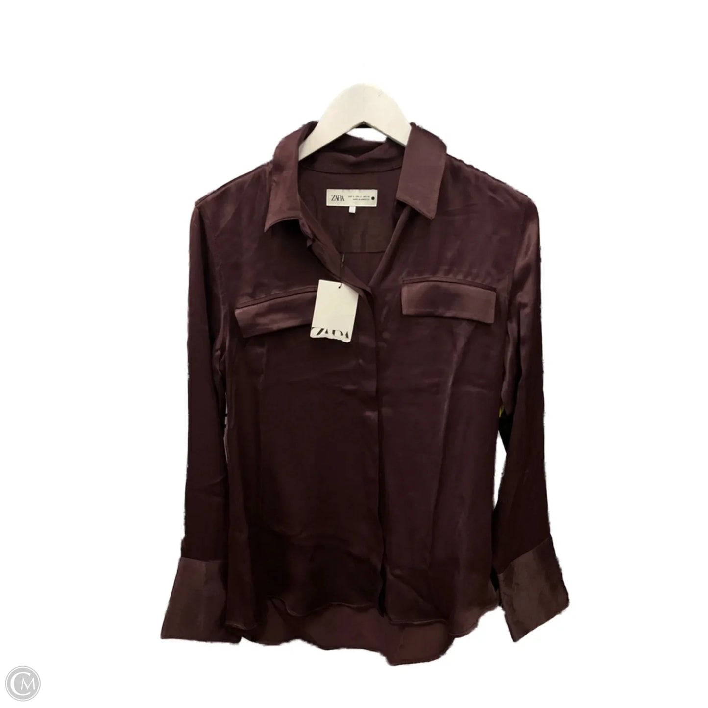 Top Long Sleeve By Zara In Purple, Size: S