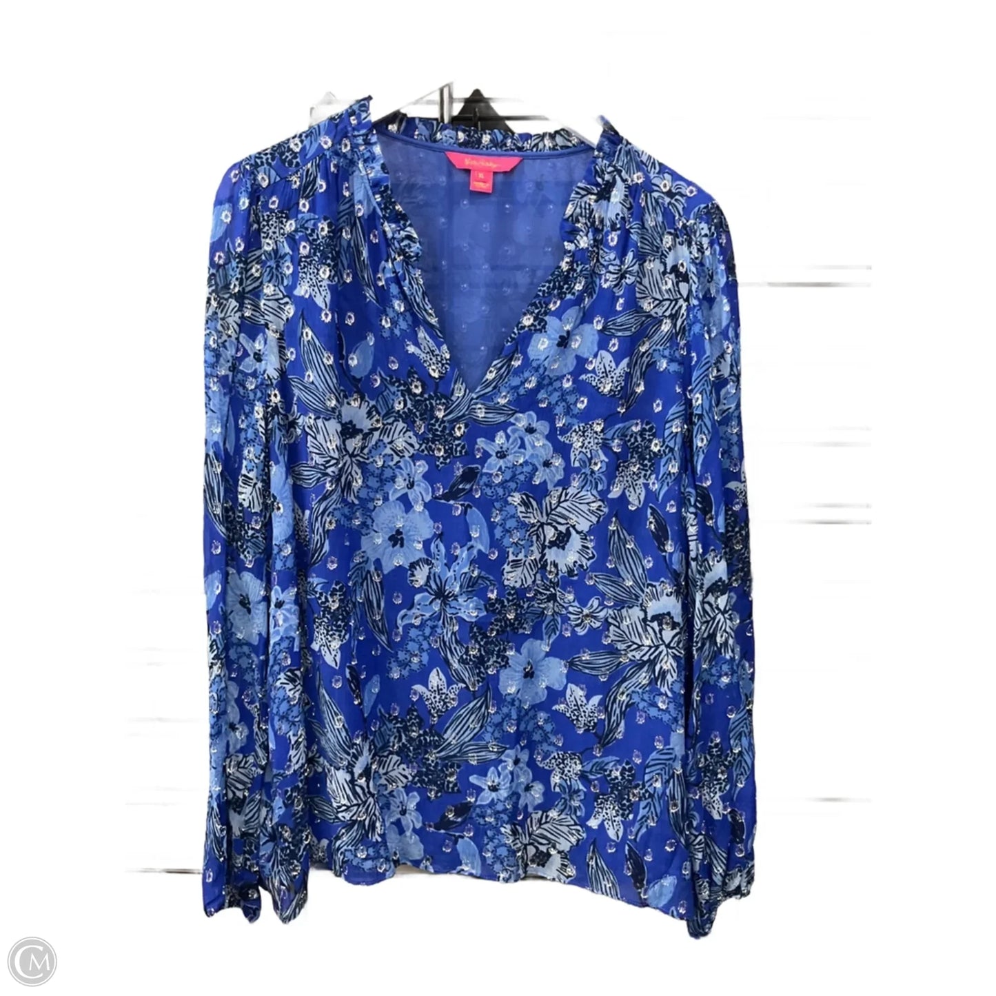 Top Long Sleeve Designer By Lilly Pulitzer In Blue, Size: Xl
