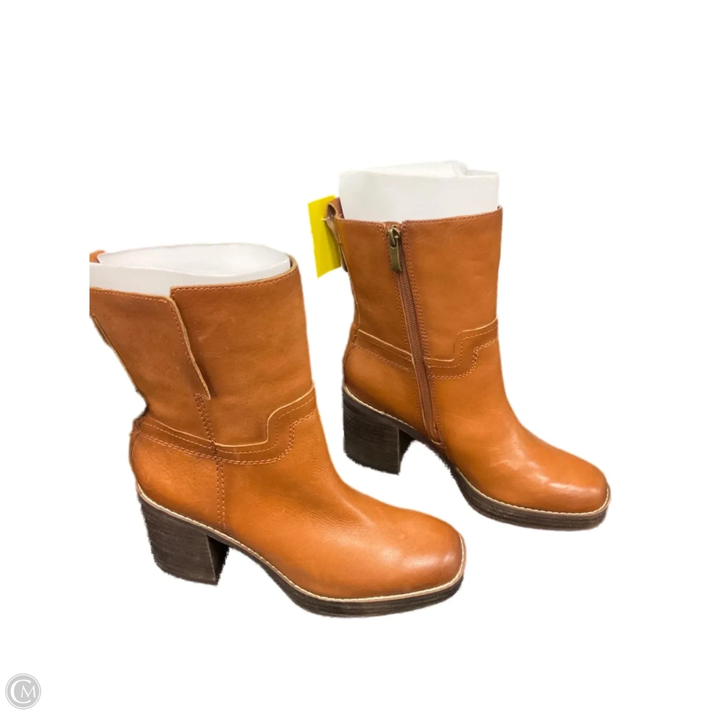 Boots Ankle Heels By Franco Sarto In Brown, Size: 6