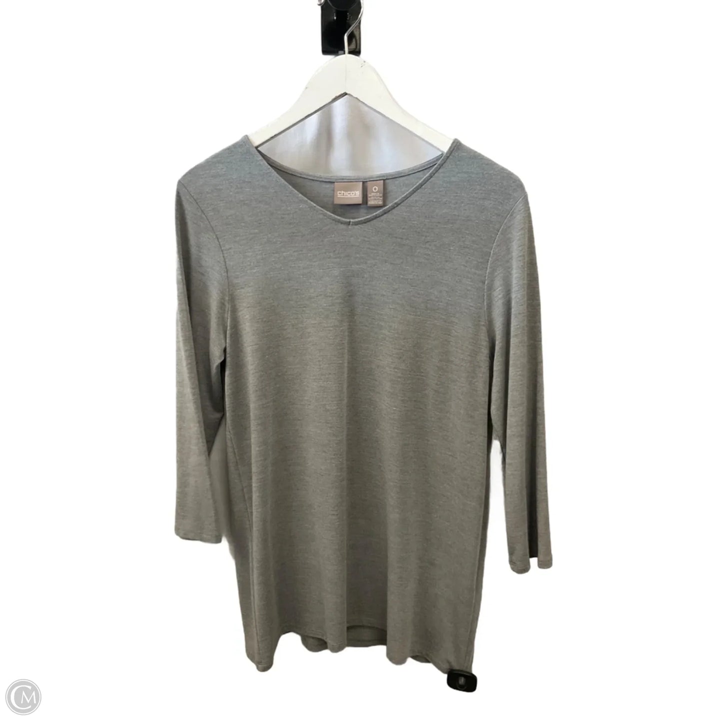 Top Long Sleeve By Chicos In Grey, Size: S