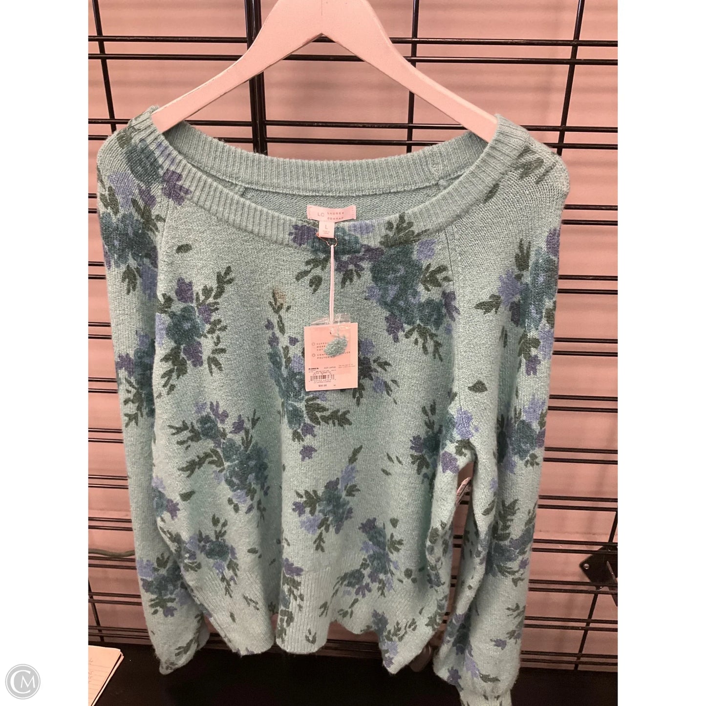 Sweater By Lc Lauren Conrad In Aqua, Size: L