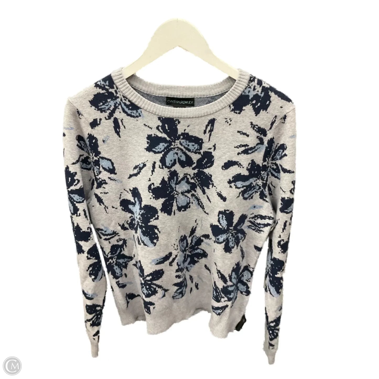 Sweater By Cynthia Rowley In Blue & Grey, Size: Xl