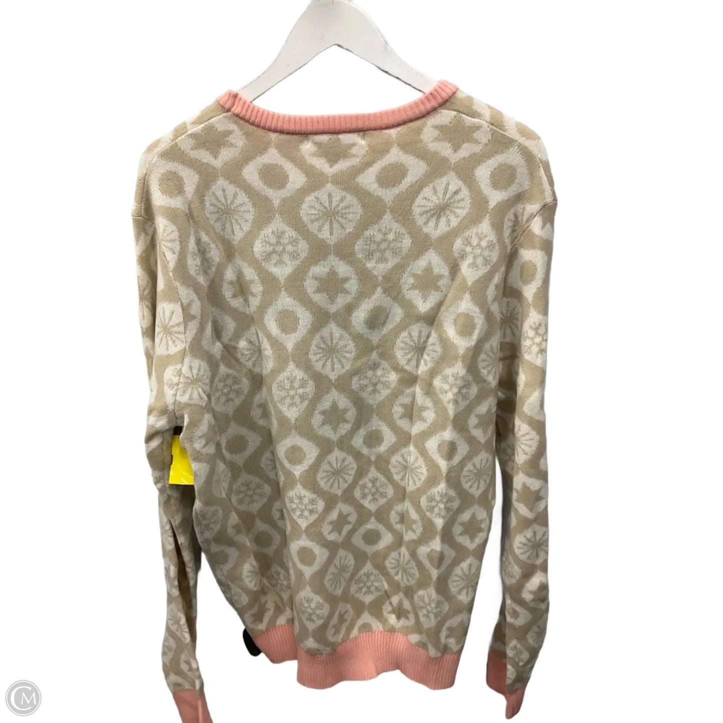 Sweater By Clothes Mentor In Tan & White, Size: L