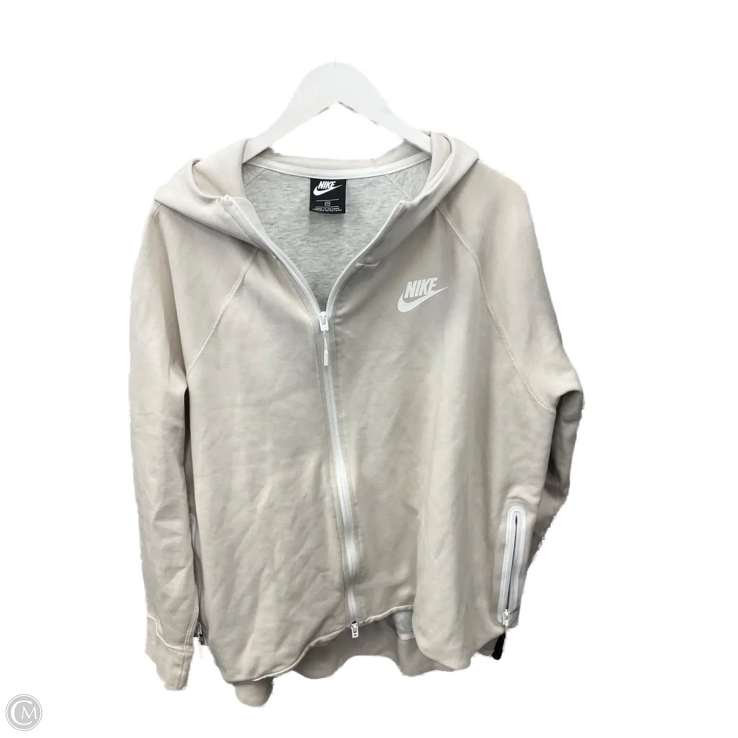 Athletic Jacket By Nike Apparel In Tan, Size: 2x