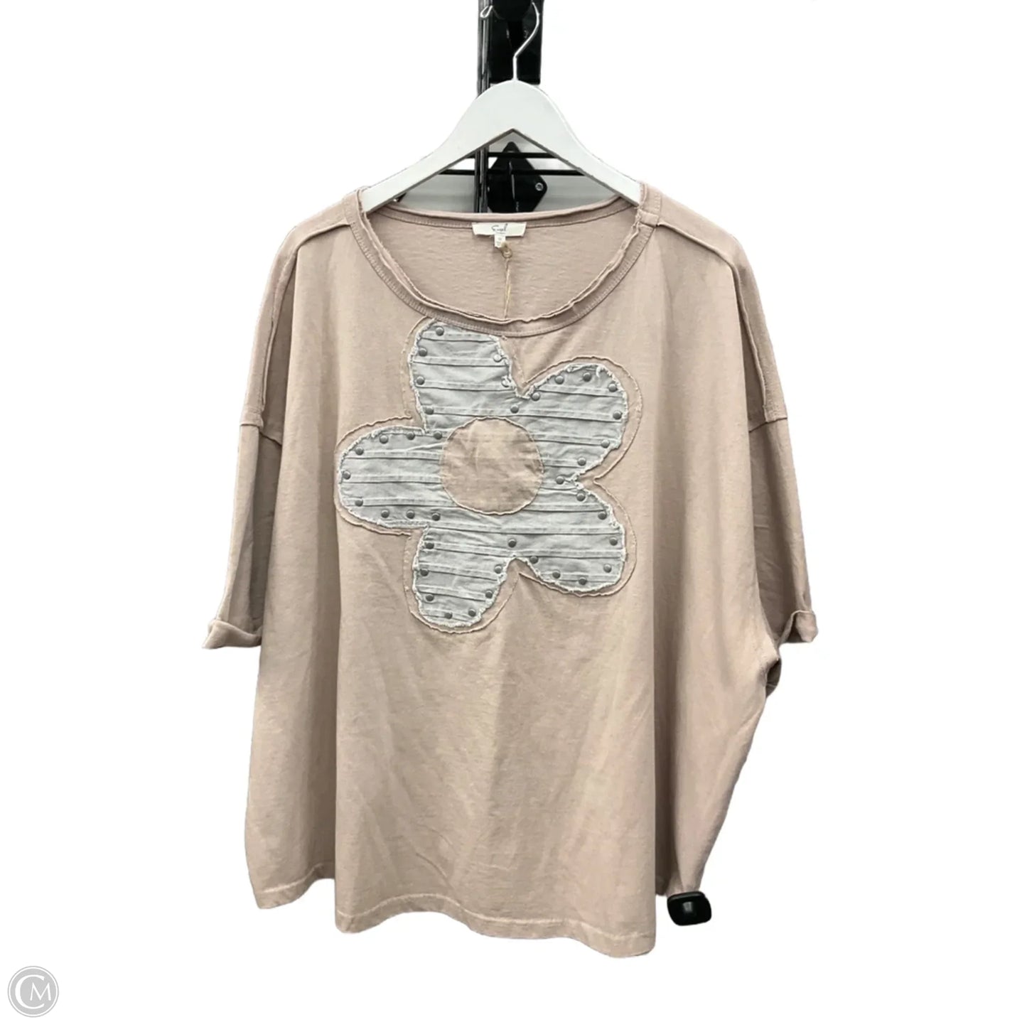 Top Short Sleeve By Easel In Tan, Size: 3x