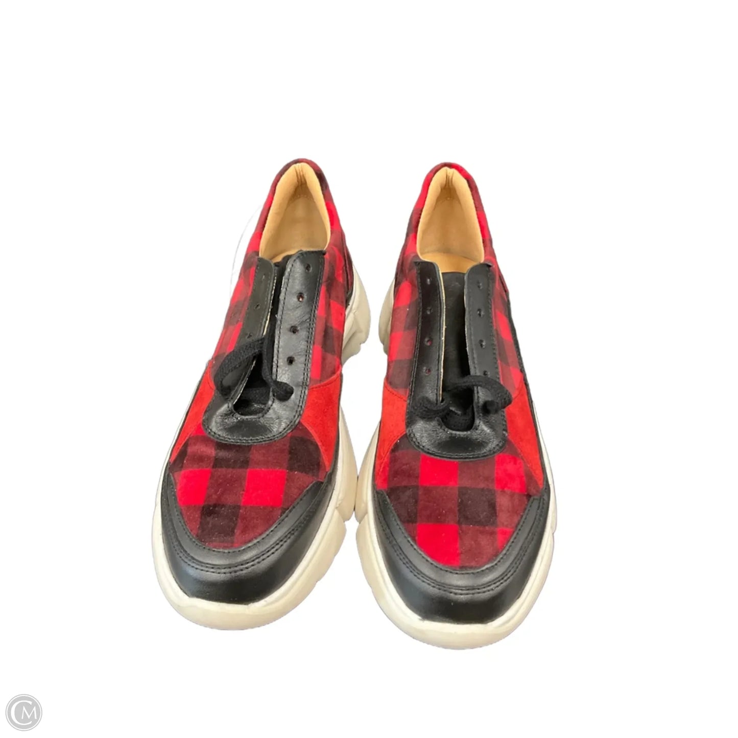 Shoes Heels Platform By Anthropologie In Black & Red, Size: 6.5
