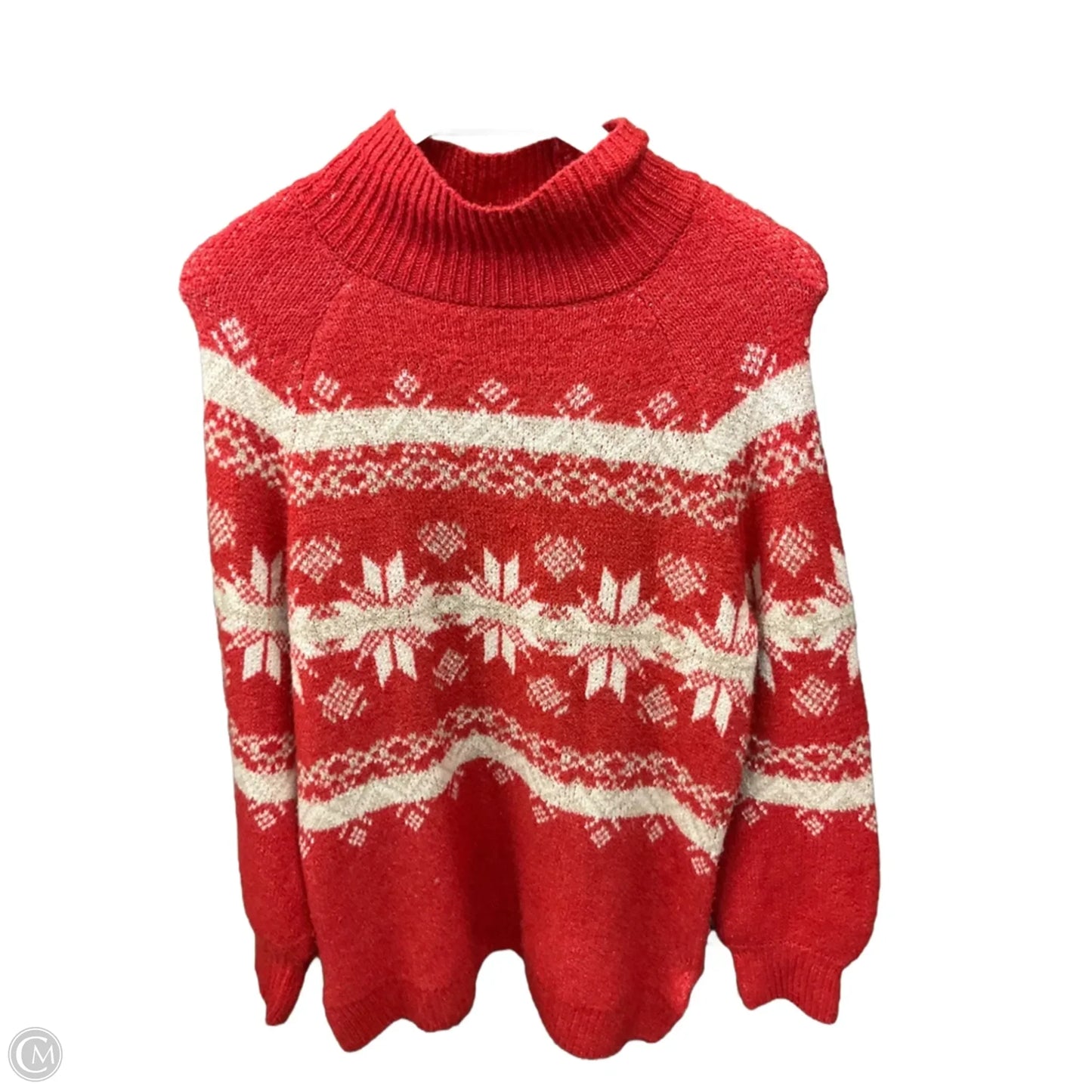 Sweater By Hippie Rose In Red & White, Size: M