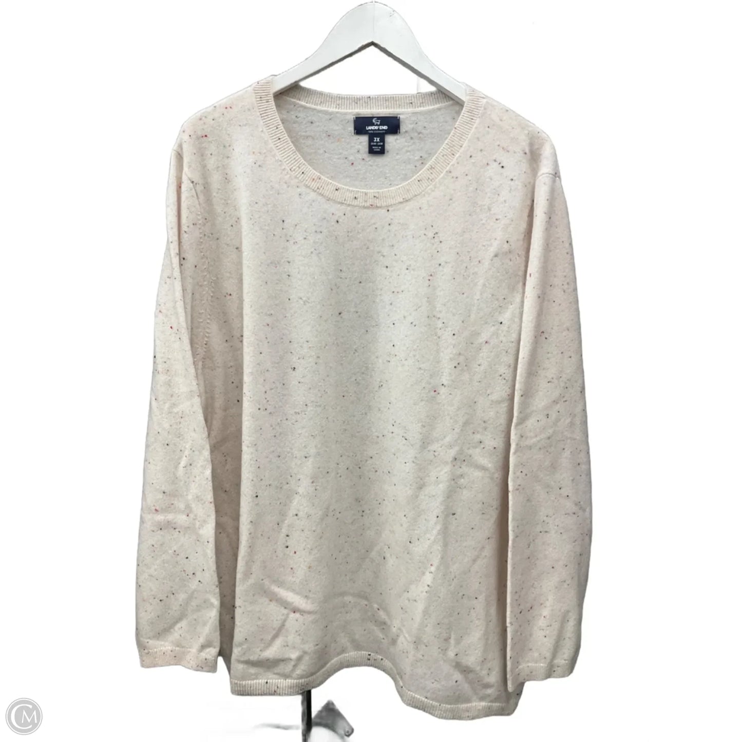 Sweater Cashmere By Lands End In Cream, Size: 3x