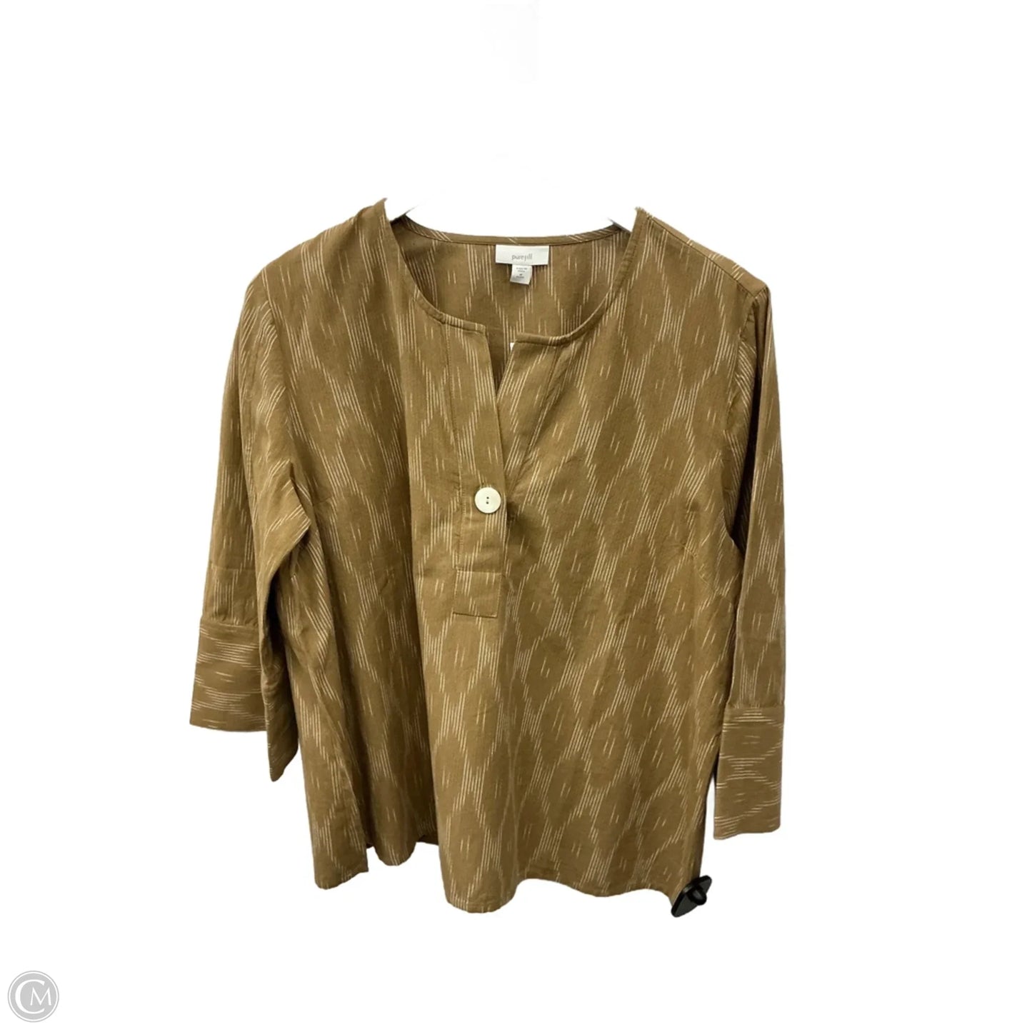 Top 3/4 Sleeve By Pure Jill In Tan, Size: Mp
