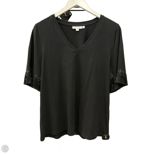 Top Short Sleeve By Chicos In Black, Size: L