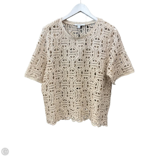 Top Short Sleeve By Chicos In Tan, Size: L