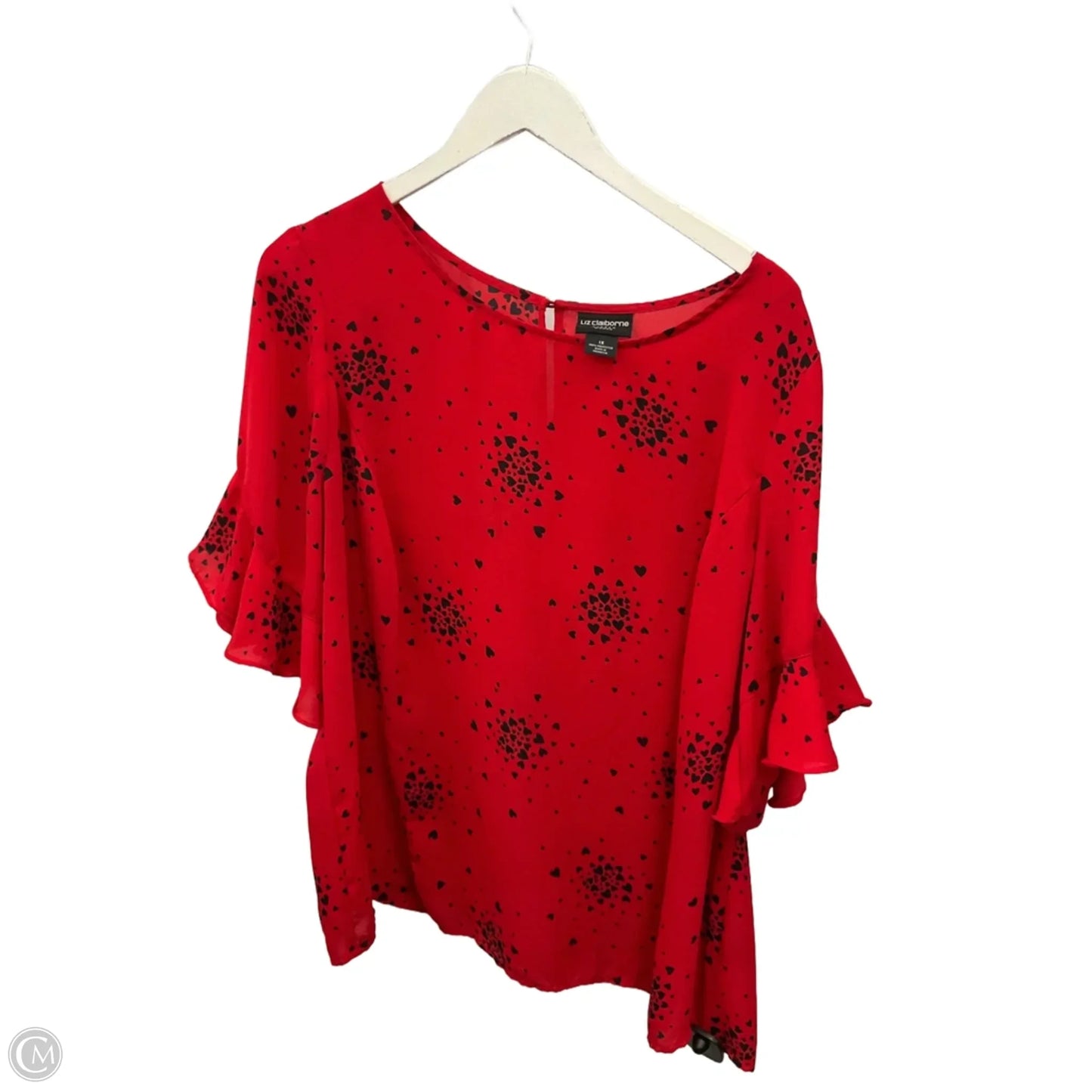 Top Short Sleeve By Liz Claiborne In Red, Size: 1x