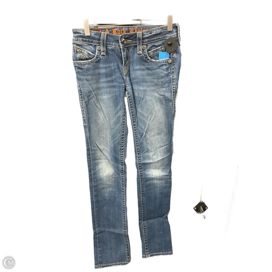 Jeans Skinny By Rock Revival In Blue Denim, Size: 0