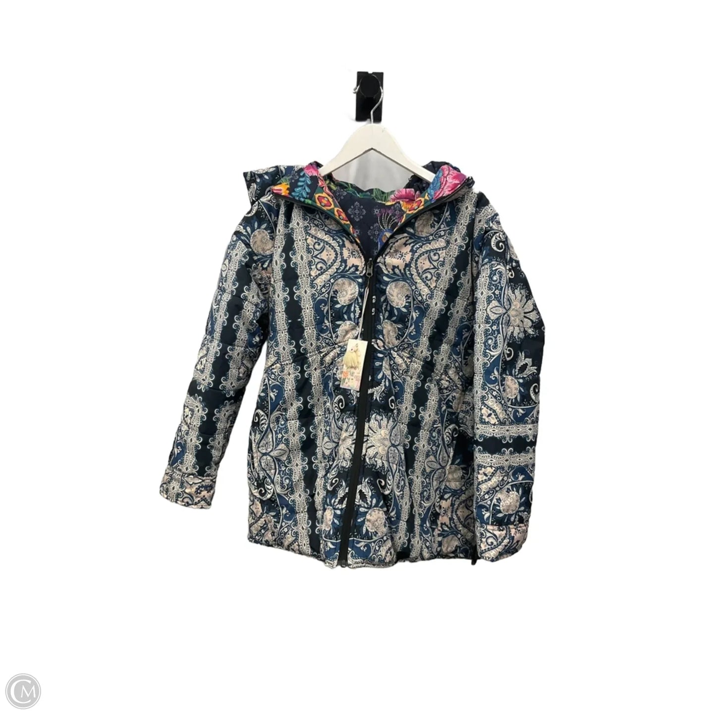 Jacket Puffer & Quilted By Johnny Was In Multi-colored, Size: Xs