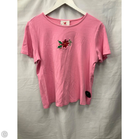 Top Short Sleeve By Quaker Factory In Pink, Size: M