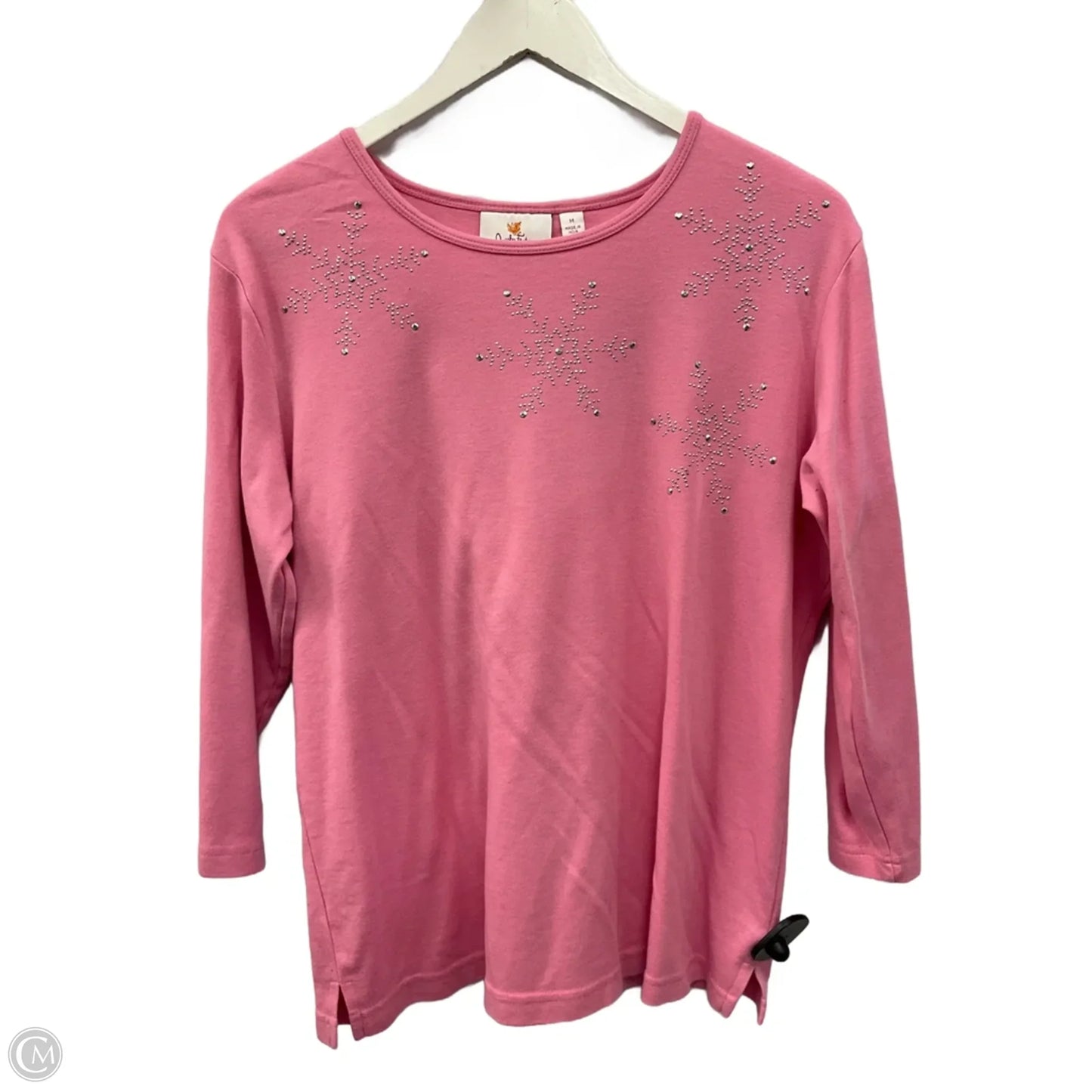 Top Long Sleeve By Quaker Factory In Pink, Size: M