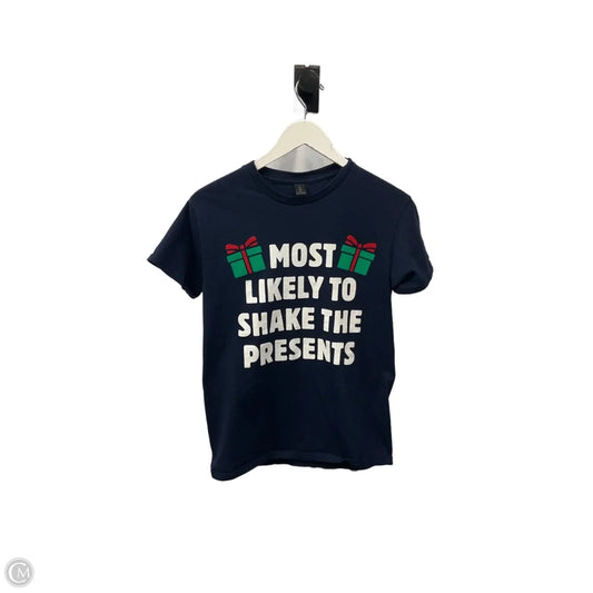 Top Short Sleeve By Gildan In Navy, Size: S