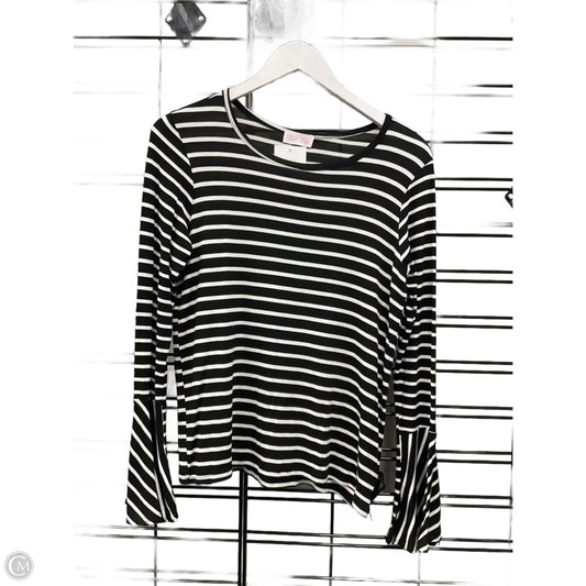 Top Long Sleeve By Pink Lily In Black & White, Size: S