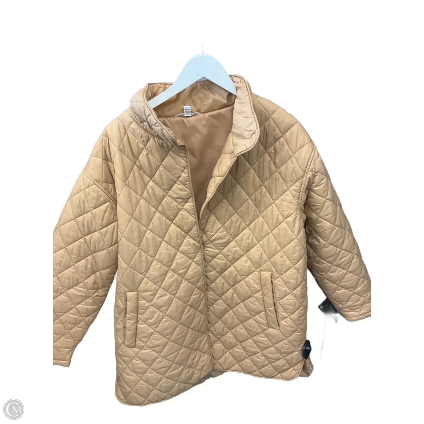 Jacket Puffer & Quilted By Time And Tru In Tan, Size: L