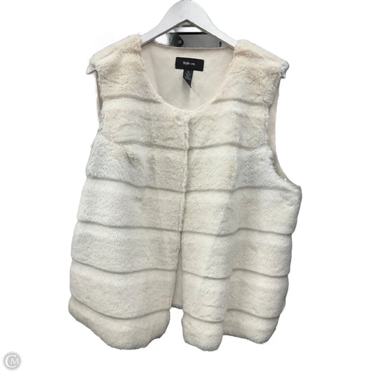 Vest Faux Fur & Sherpa By Style And Company In Cream, Size: Xl