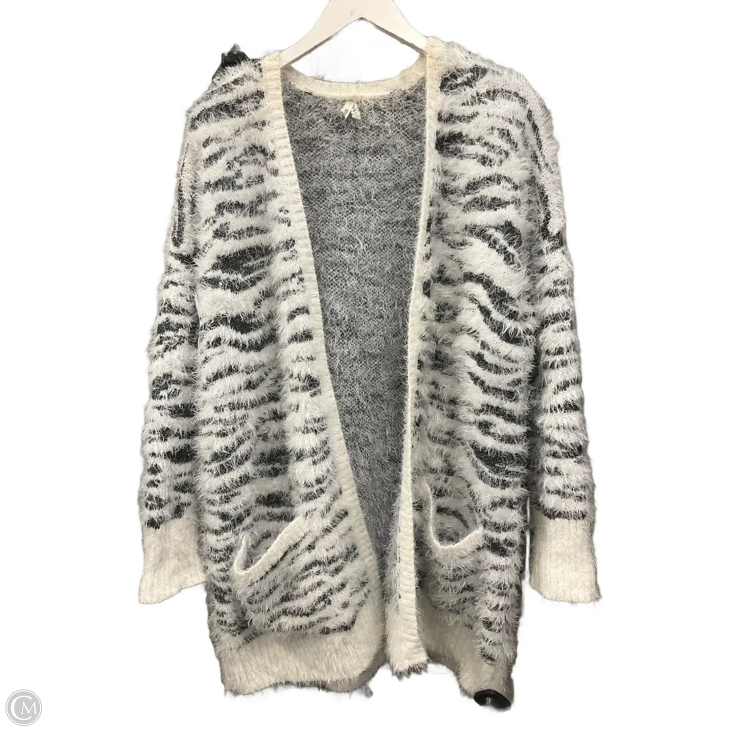 Sweater Cardigan By Mudd In Black & White, Size: Xl