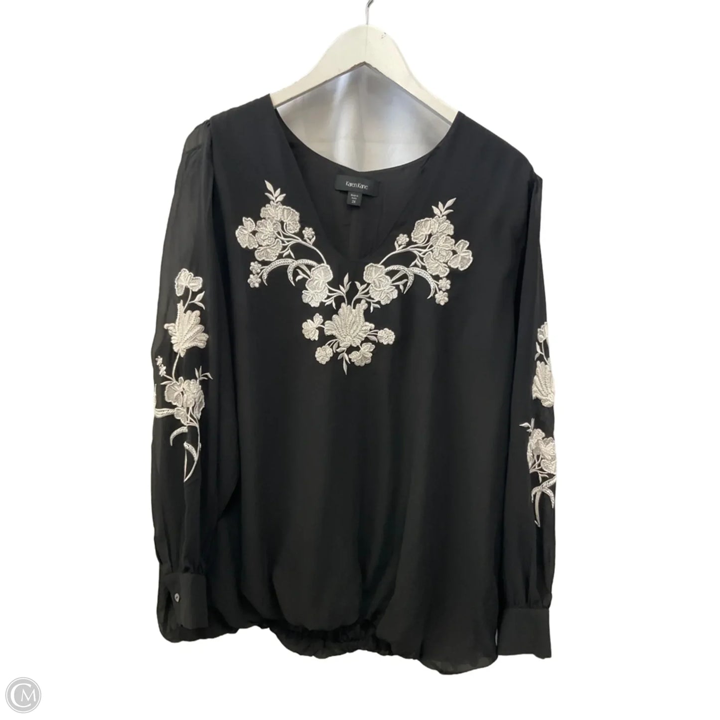 Top Long Sleeve By Karen Kane In Black, Size: 2x
