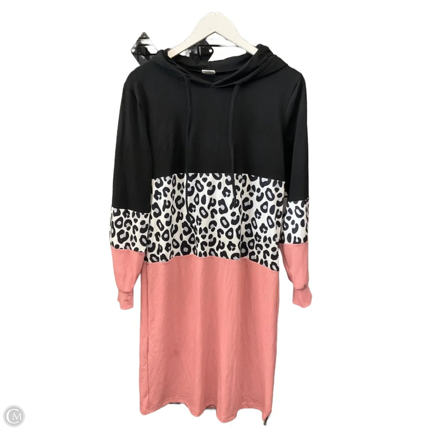 Tunic Long Sleeve By Clothes Mentor In Black & Pink, Size: S