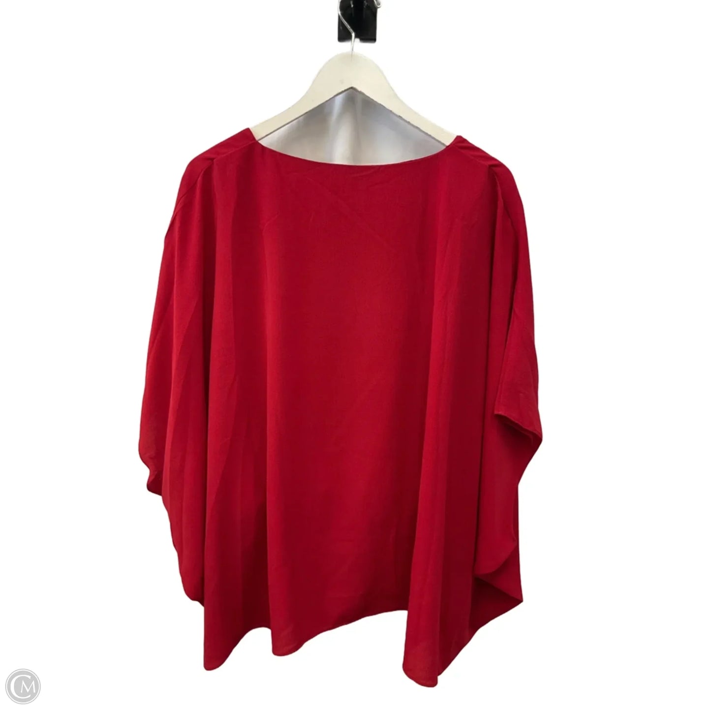 Top Short Sleeve By Main Strip In Red, Size: L