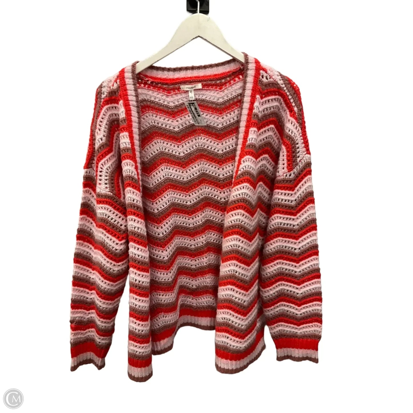 Sweater Cardigan By Maurices In Pink & Red, Size: Xxl