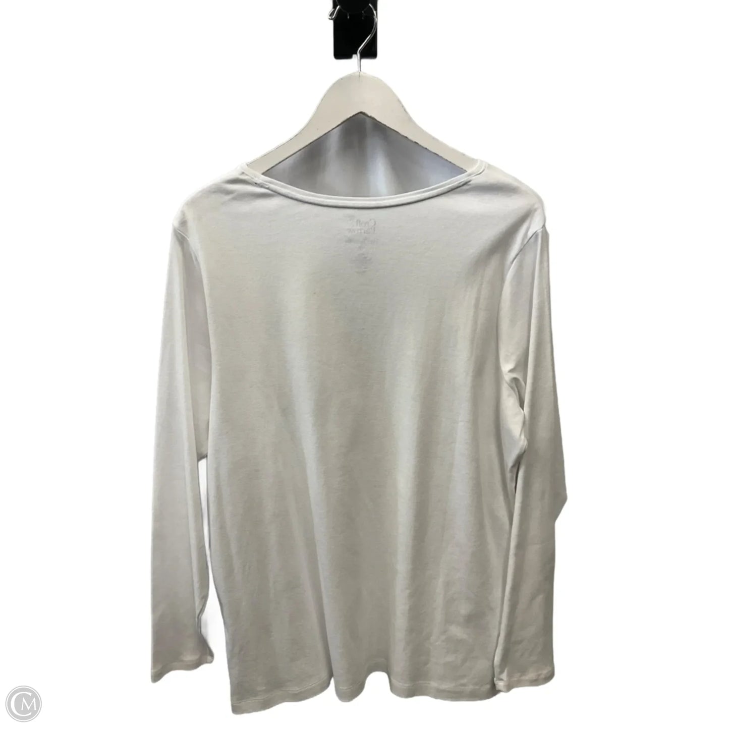 Top Long Sleeve Basic By Croft And Barrow In White, Size: 1x