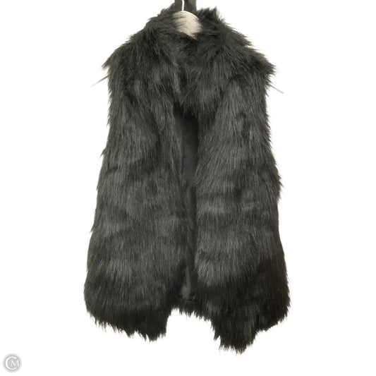 Vest Faux Fur & Sherpa By Clothes Mentor In Black, Size: Xs