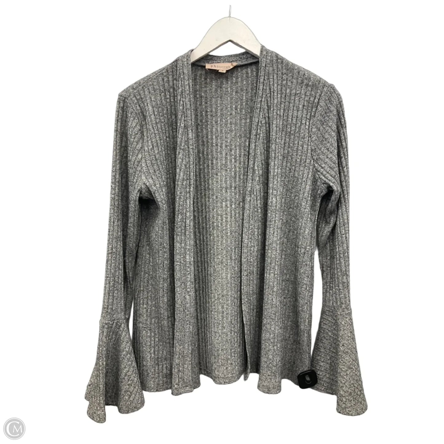 Sweater Cardigan By Philosophy In Grey, Size: M