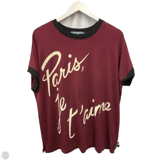 Top Short Sleeve By Catherine Malandrino In Maroon, Size: Xs