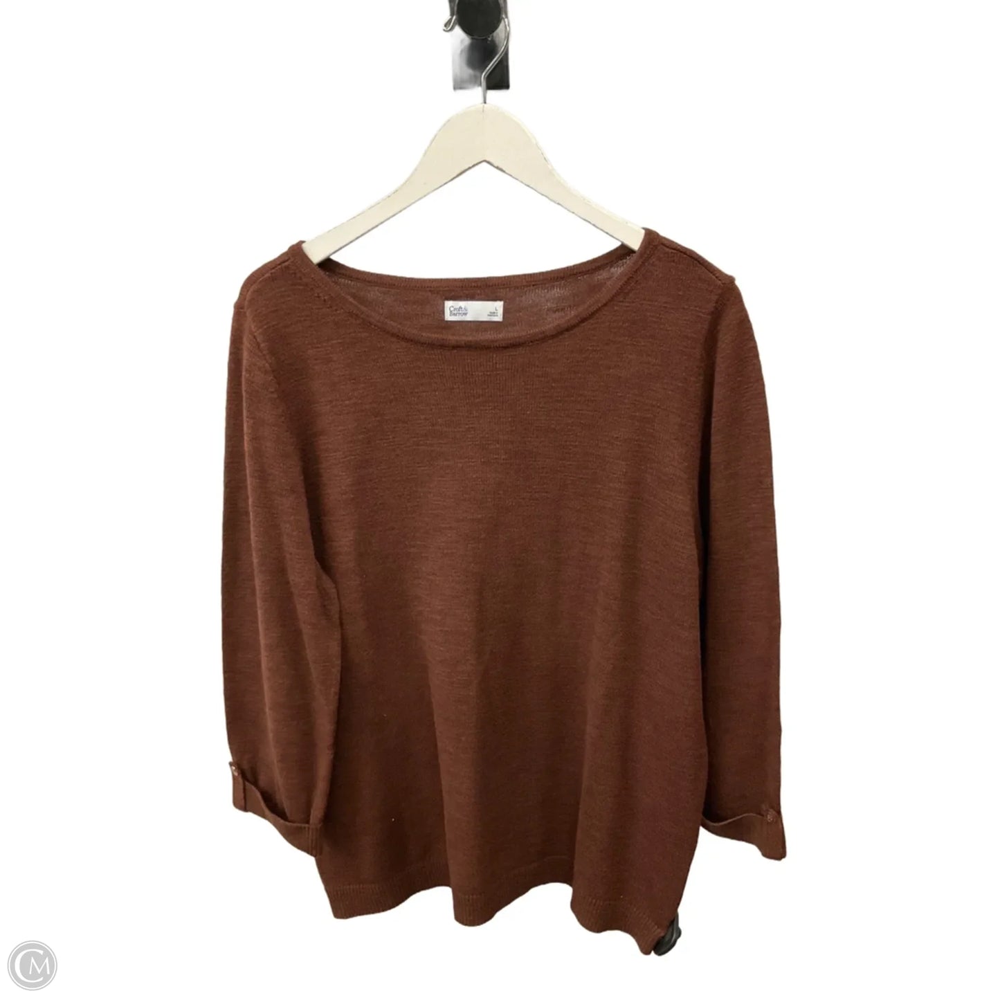 Sweater By Croft And Barrow In Brown, Size: L