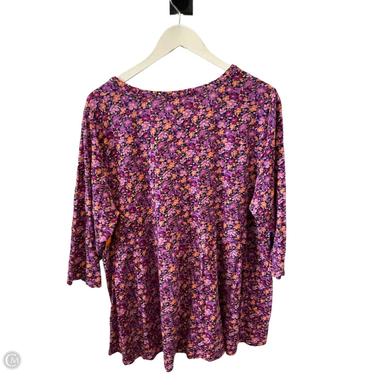 Top 3/4 Sleeve By J. Jill In Purple, Size: 2x