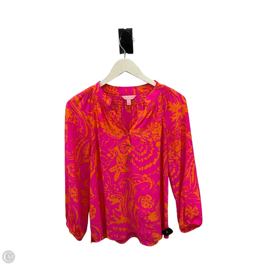 Top Long Sleeve Designer By Lilly Pulitzer In Pink, Size: Xs