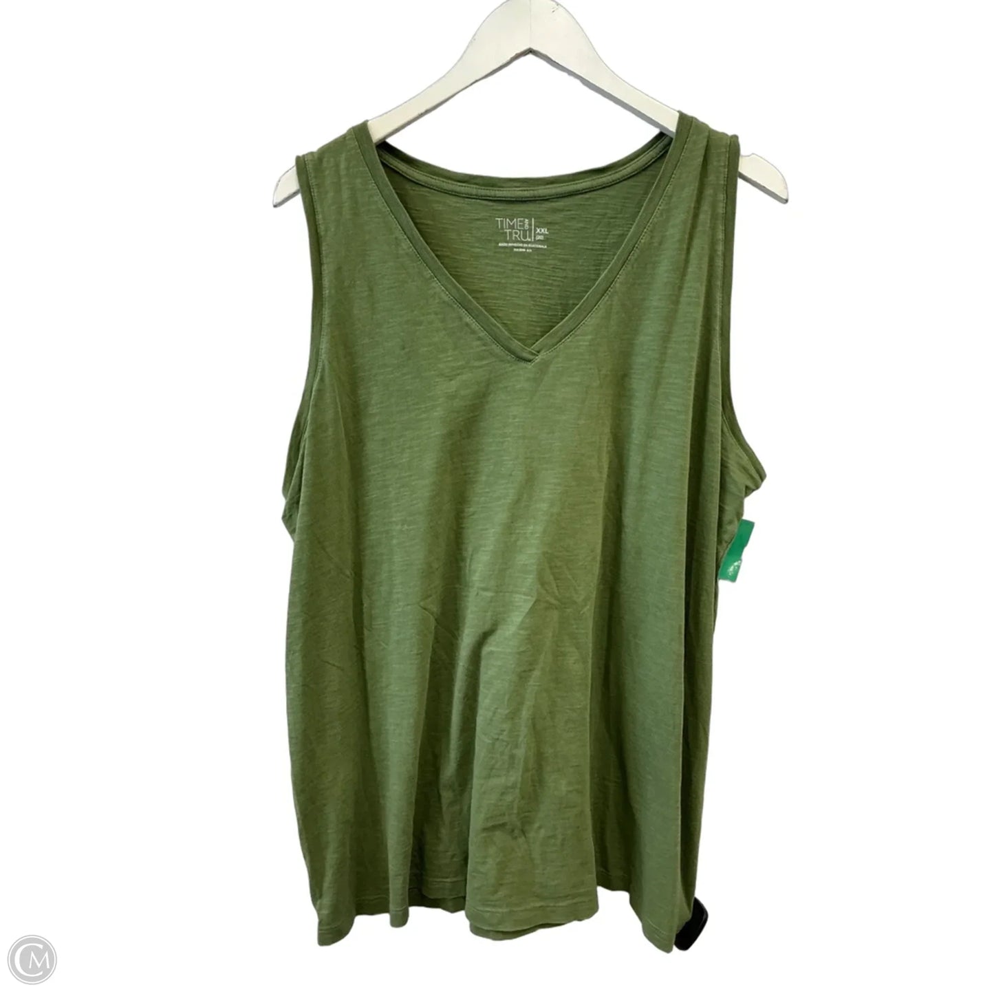 Top Sleeveless By Time And Tru In Green, Size: Xxl