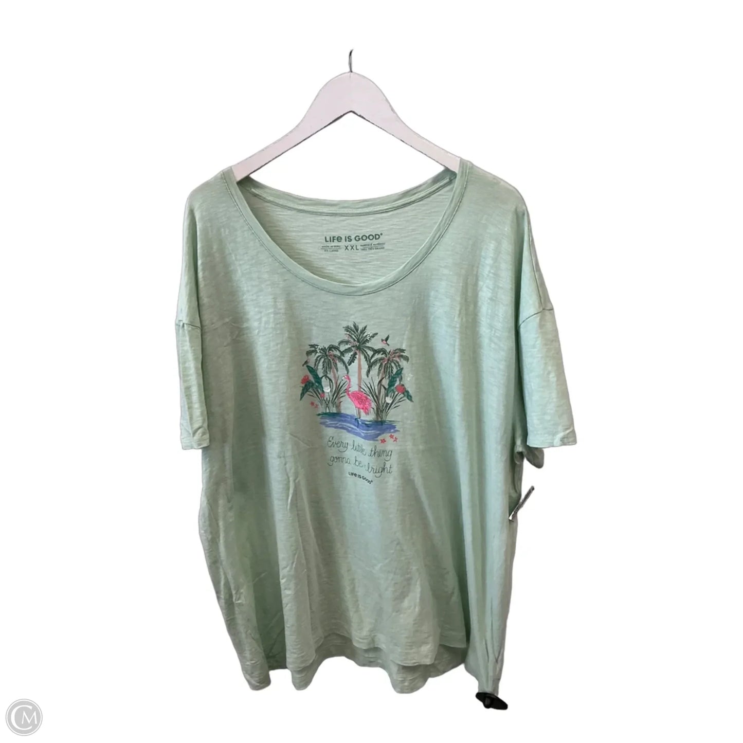 Top Short Sleeve By Life Is Good In Green, Size: Xxl