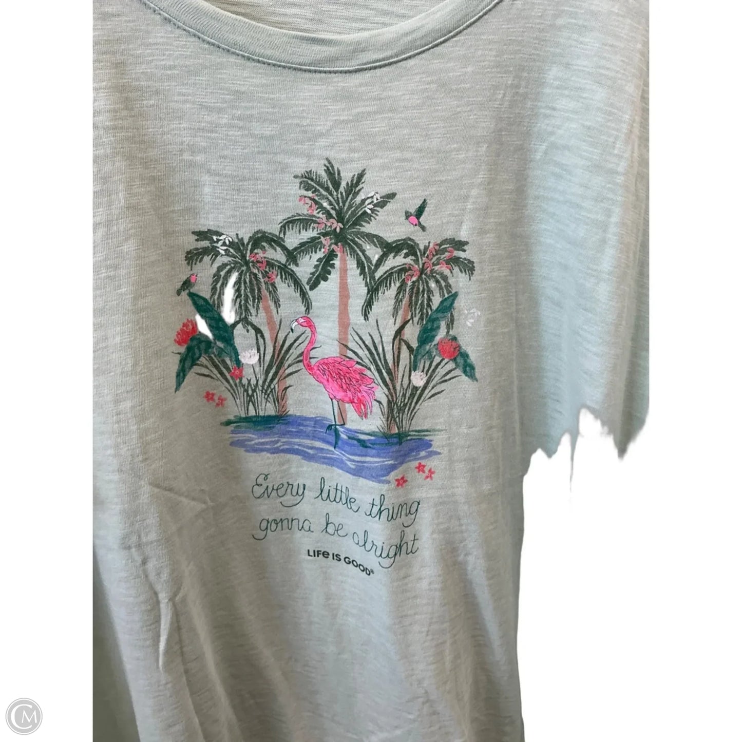 Top Short Sleeve By Life Is Good In Green, Size: Xxl