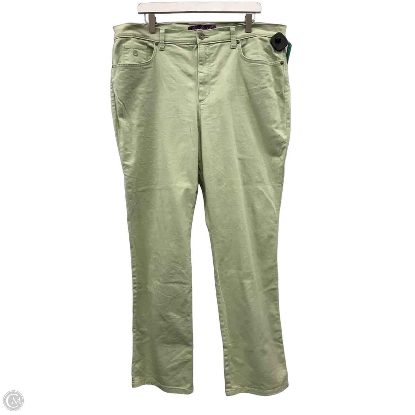 Jeans Straight By Gloria Vanderbilt In Green Denim, Size: 18