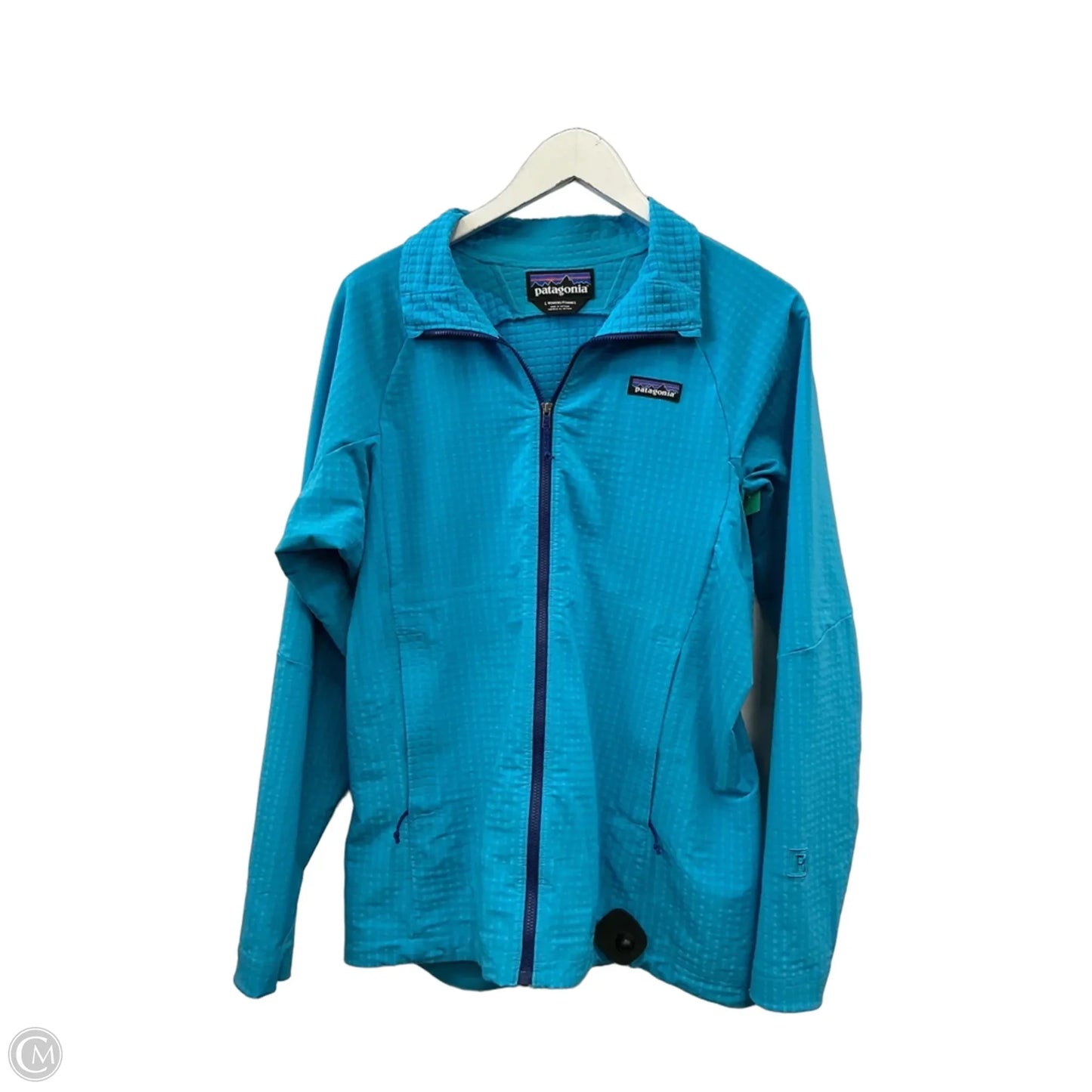 Jacket Windbreaker By Patagonia In Blue, Size: L
