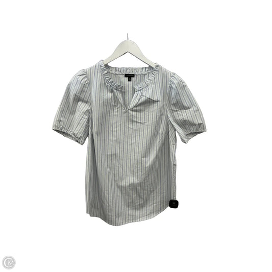 Top Short Sleeve By Talbots In Blue & White, Size: M