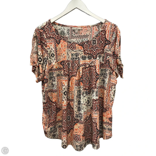 Top Short Sleeve By Roz And Ali In Orange, Size: 1x