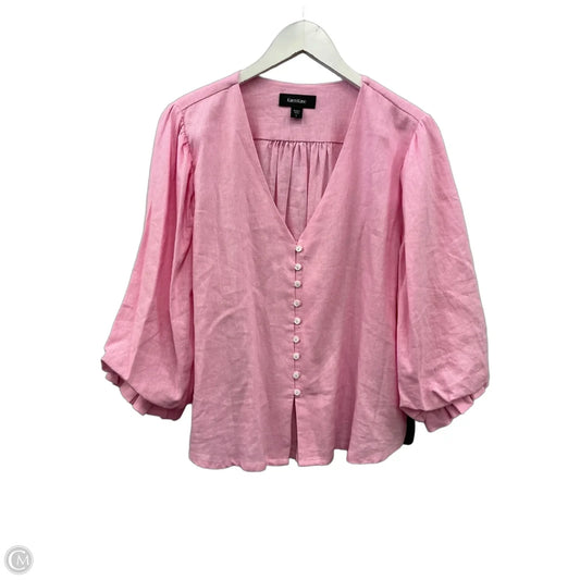 Top 3/4 Sleeve By Karen Kane In Pink, Size: L